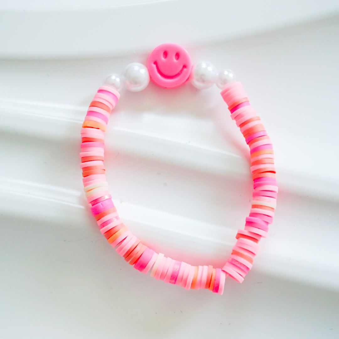 Preppy Smile Clay Bead Bracelet