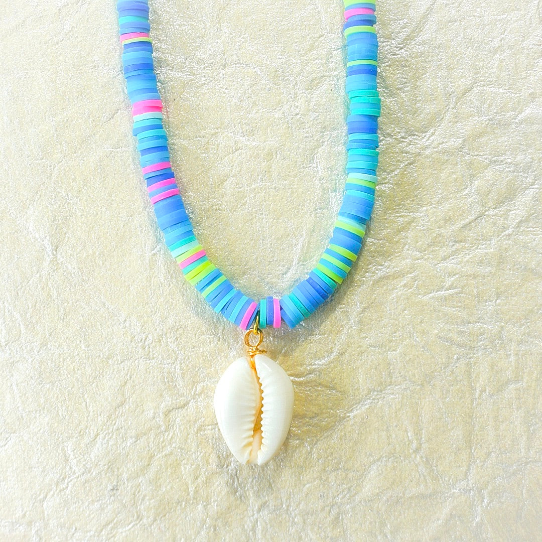 Shell and Clay Bead Necklace - Surfs Up