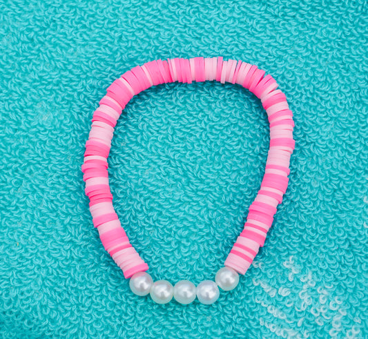 Sweet N Pink Clay Bead Bracelet