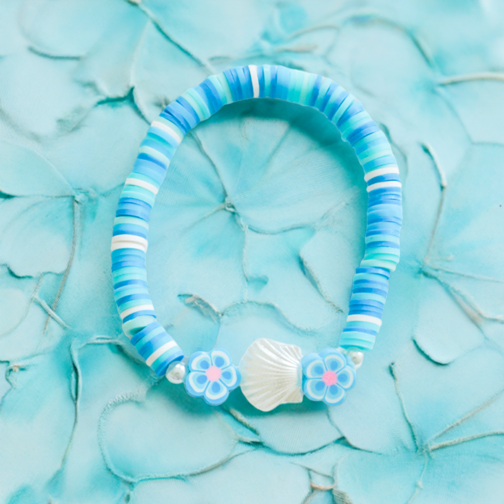 Preppy Clay Bead Bracelet Blue